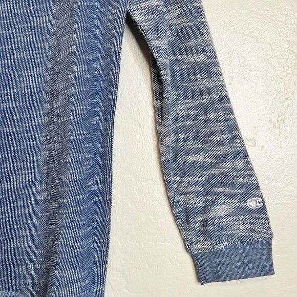 Champion Womens Blue Long-Sleeve Raglan Knit Pullover Sweatshirt Size L Cozy - Picture 5 of 15
